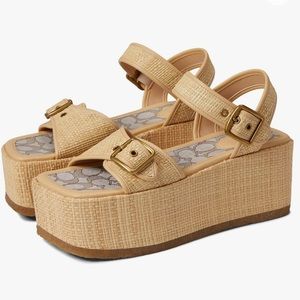 COACH Naomi Raffia Flatform Sandals Sz 9.5 40